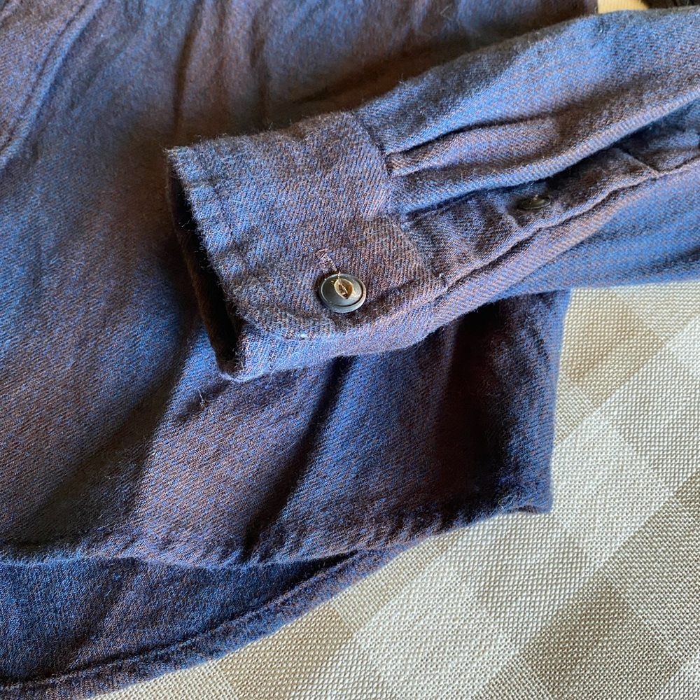 Filson Neutral Wool Flannel Plaid Button-Down Shi… - image 4